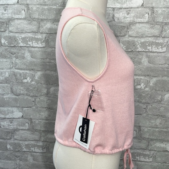 Callahan Pink Sleeveless Crop Top with Tie Front - Picture 9 of 12